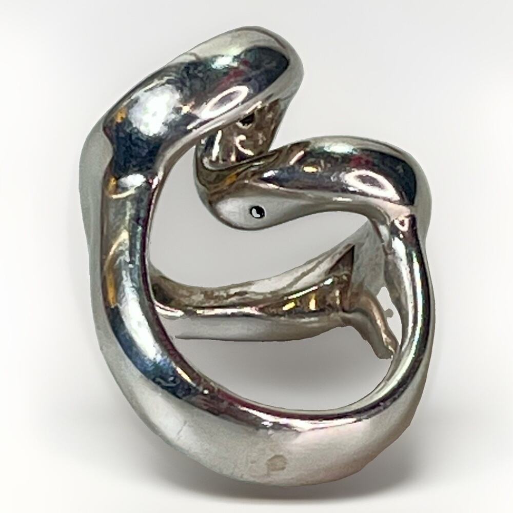 Indigo Falls 925 Sterling Electroform Heart Statement Ring Pendant Sz 7.5-8 - Picture 7 of 16
